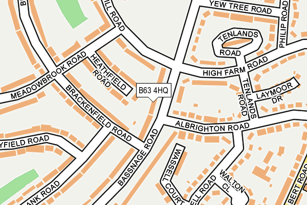 B63 4HQ map - OS OpenMap – Local (Ordnance Survey)