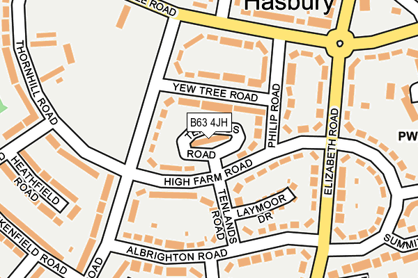 B63 4JH map - OS OpenMap – Local (Ordnance Survey)