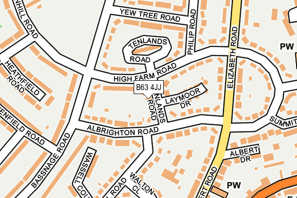 B63 4JJ map - OS OpenMap – Local (Ordnance Survey)