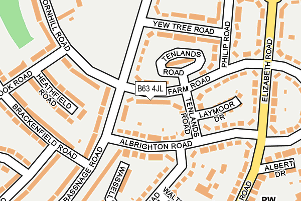 B63 4JL map - OS OpenMap – Local (Ordnance Survey)