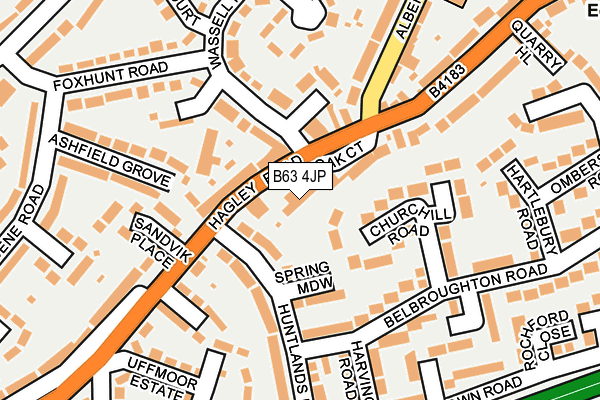 B63 4JP map - OS OpenMap – Local (Ordnance Survey)