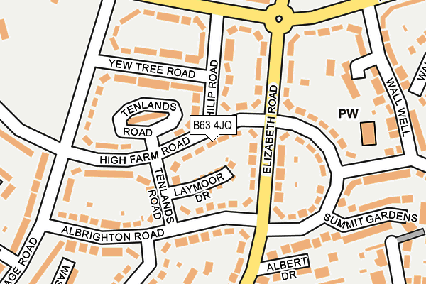 B63 4JQ map - OS OpenMap – Local (Ordnance Survey)