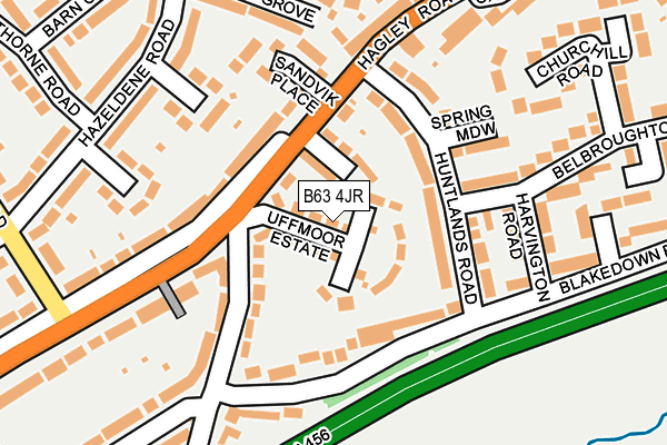 B63 4JR map - OS OpenMap – Local (Ordnance Survey)