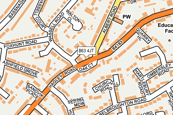 B63 4JT map - OS OpenMap – Local (Ordnance Survey)