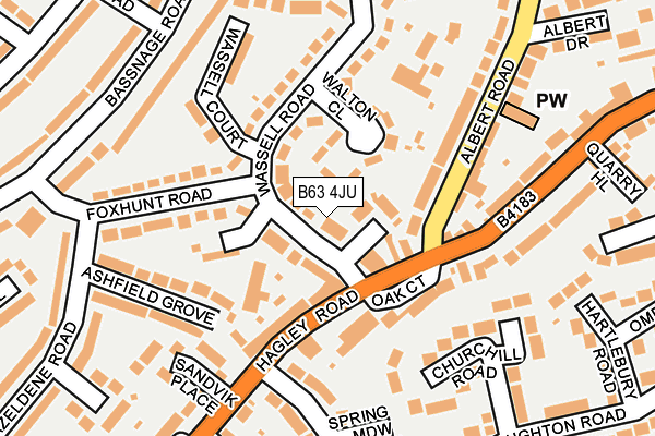 B63 4JU map - OS OpenMap – Local (Ordnance Survey)