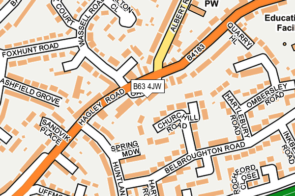 B63 4JW map - OS OpenMap – Local (Ordnance Survey)