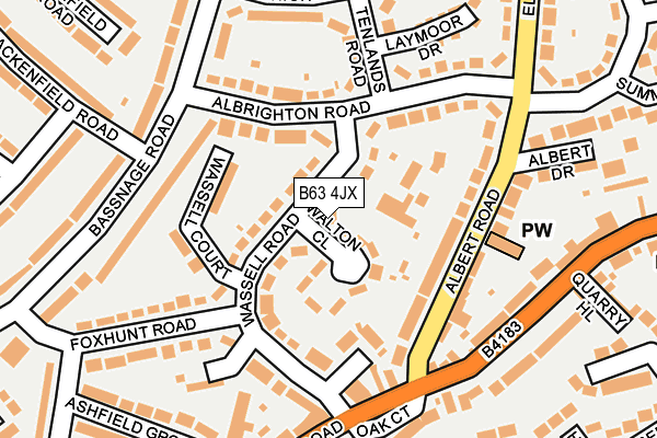 B63 4JX map - OS OpenMap – Local (Ordnance Survey)