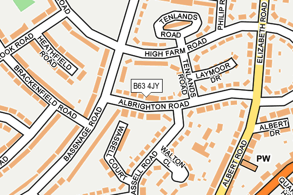 B63 4JY map - OS OpenMap – Local (Ordnance Survey)