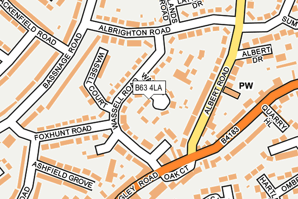 B63 4LA map - OS OpenMap – Local (Ordnance Survey)