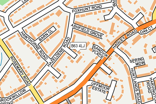 B63 4LJ map - OS OpenMap – Local (Ordnance Survey)