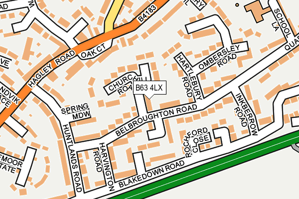 B63 4LX map - OS OpenMap – Local (Ordnance Survey)