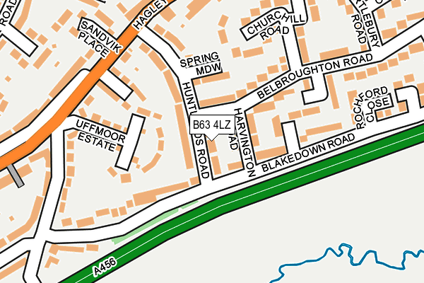 B63 4LZ map - OS OpenMap – Local (Ordnance Survey)