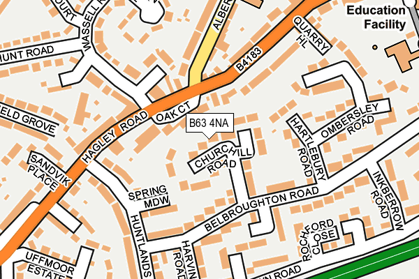 B63 4NA map - OS OpenMap – Local (Ordnance Survey)