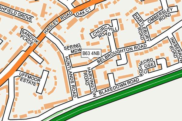 B63 4NB map - OS OpenMap – Local (Ordnance Survey)