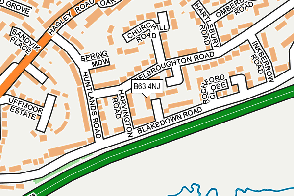 B63 4NJ map - OS OpenMap – Local (Ordnance Survey)