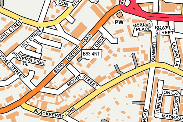 B63 4NT map - OS OpenMap – Local (Ordnance Survey)