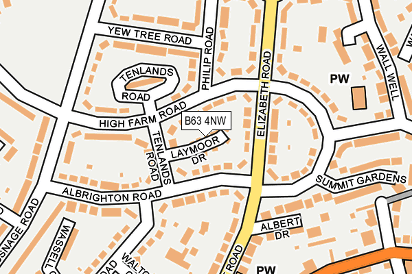 B63 4NW map - OS OpenMap – Local (Ordnance Survey)