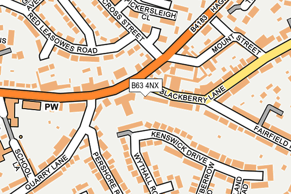 B63 4NX map - OS OpenMap – Local (Ordnance Survey)