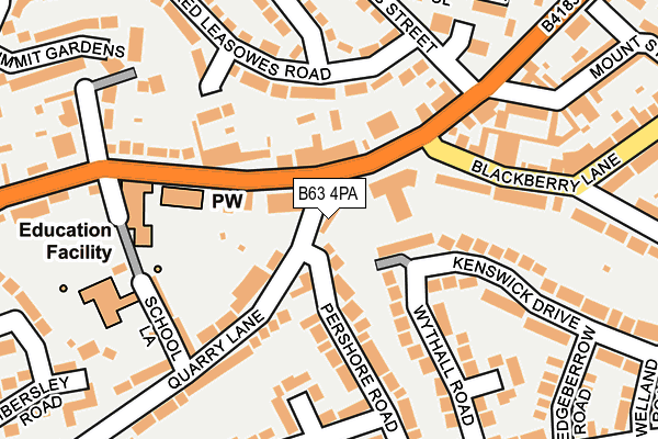 B63 4PA map - OS OpenMap – Local (Ordnance Survey)