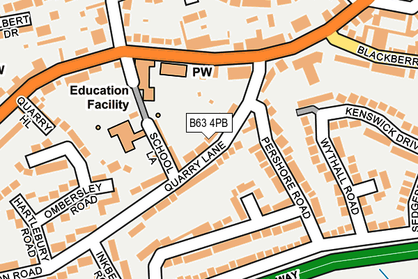 B63 4PB map - OS OpenMap – Local (Ordnance Survey)