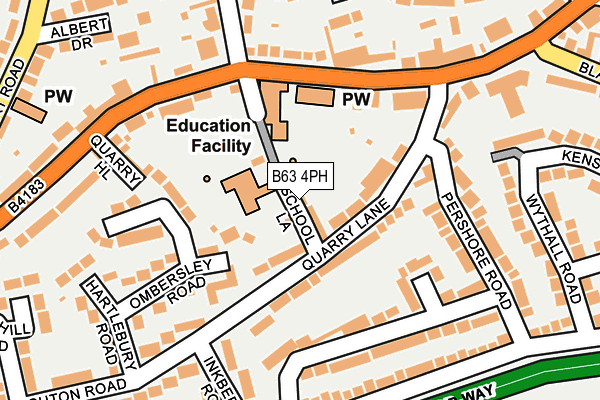 B63 4PH map - OS OpenMap – Local (Ordnance Survey)