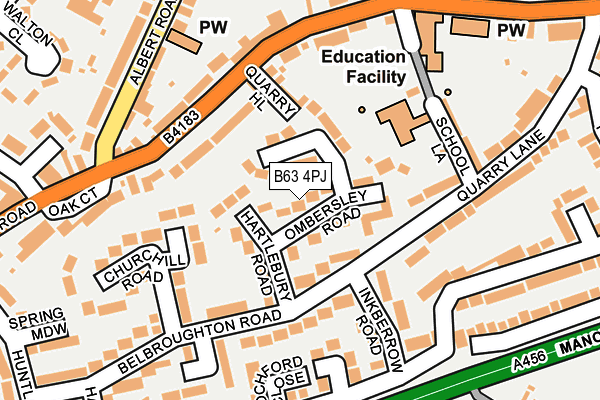 B63 4PJ map - OS OpenMap – Local (Ordnance Survey)