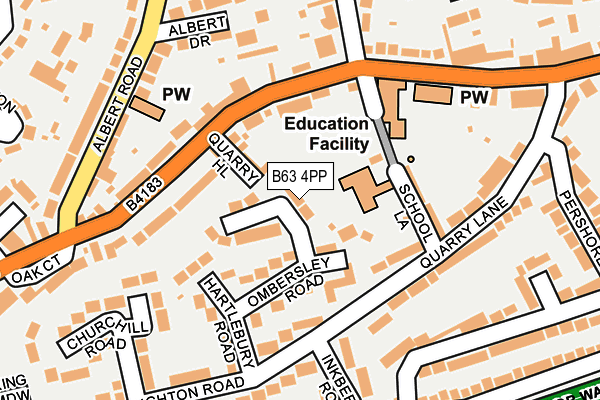 B63 4PP map - OS OpenMap – Local (Ordnance Survey)