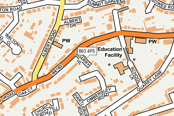 B63 4PS map - OS OpenMap – Local (Ordnance Survey)