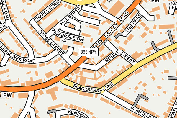 B63 4PY map - OS OpenMap – Local (Ordnance Survey)