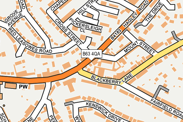 B63 4QA map - OS OpenMap – Local (Ordnance Survey)