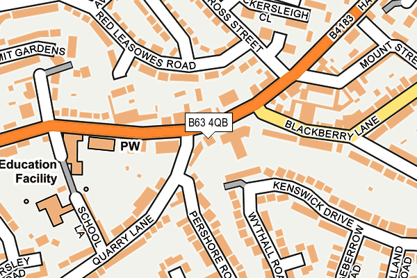 B63 4QB map - OS OpenMap – Local (Ordnance Survey)