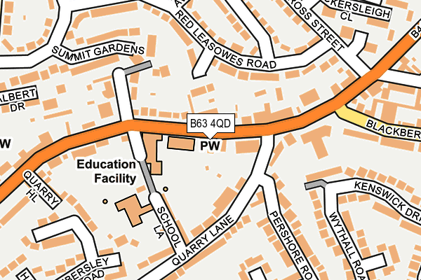 B63 4QD map - OS OpenMap – Local (Ordnance Survey)