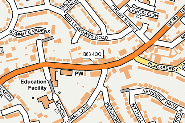 B63 4QQ map - OS OpenMap – Local (Ordnance Survey)