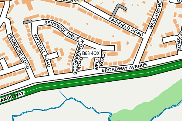 B63 4QX map - OS OpenMap – Local (Ordnance Survey)