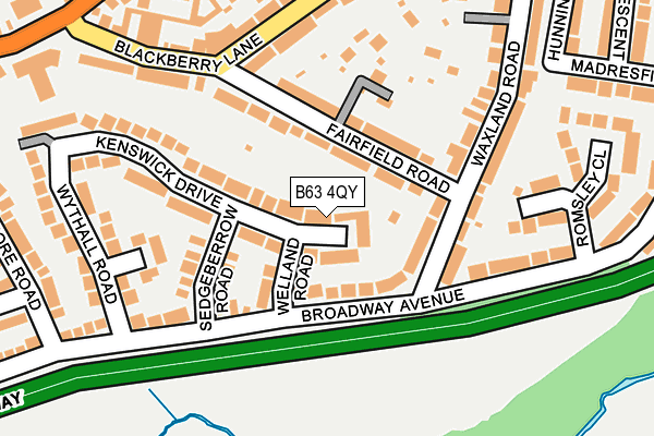 B63 4QY map - OS OpenMap – Local (Ordnance Survey)