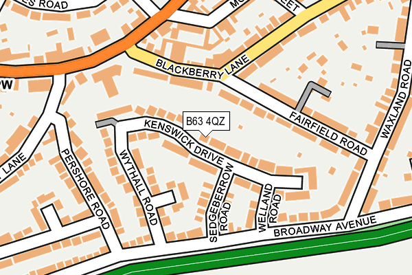 B63 4QZ map - OS OpenMap – Local (Ordnance Survey)