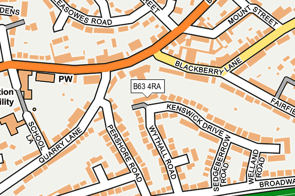 B63 4RA map - OS OpenMap – Local (Ordnance Survey)