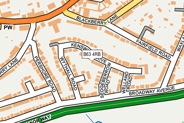 B63 4RB map - OS OpenMap – Local (Ordnance Survey)