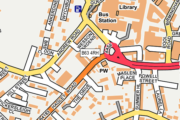 B63 4RH map - OS OpenMap – Local (Ordnance Survey)