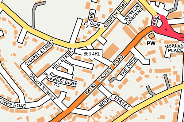 B63 4RL map - OS OpenMap – Local (Ordnance Survey)