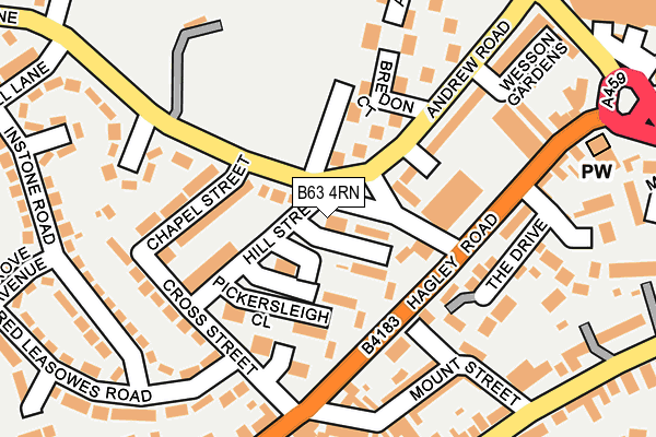 B63 4RN map - OS OpenMap – Local (Ordnance Survey)