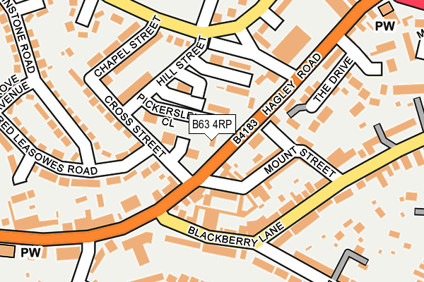 B63 4RP map - OS OpenMap – Local (Ordnance Survey)