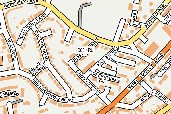 B63 4RU map - OS OpenMap – Local (Ordnance Survey)