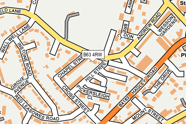 B63 4RW map - OS OpenMap – Local (Ordnance Survey)