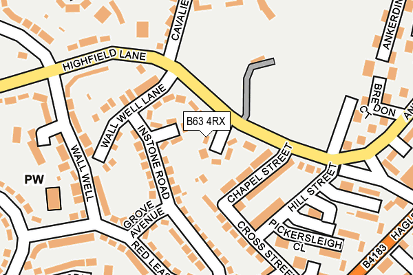 B63 4RX map - OS OpenMap – Local (Ordnance Survey)