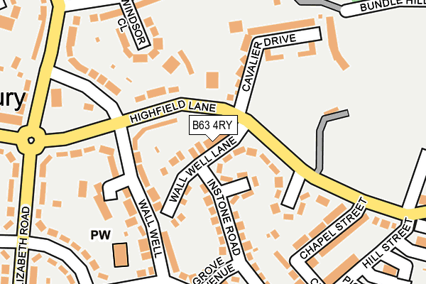 B63 4RY map - OS OpenMap – Local (Ordnance Survey)