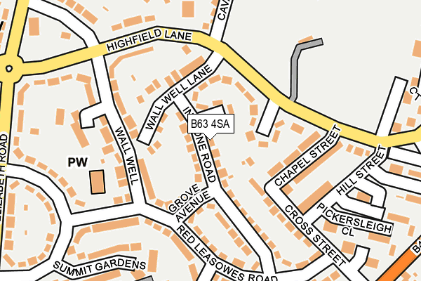B63 4SA map - OS OpenMap – Local (Ordnance Survey)