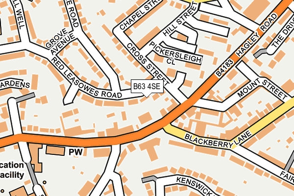 B63 4SE map - OS OpenMap – Local (Ordnance Survey)