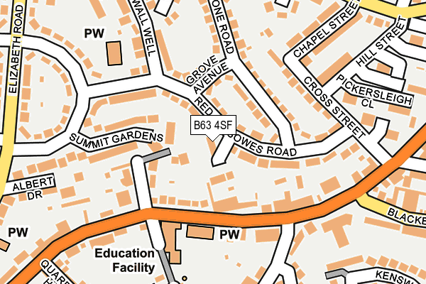 B63 4SF map - OS OpenMap – Local (Ordnance Survey)