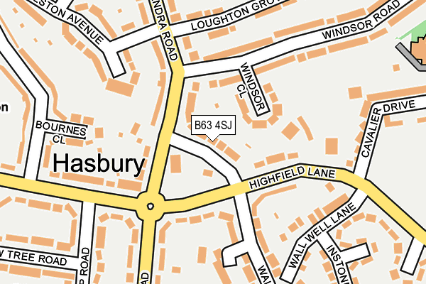 B63 4SJ map - OS OpenMap – Local (Ordnance Survey)